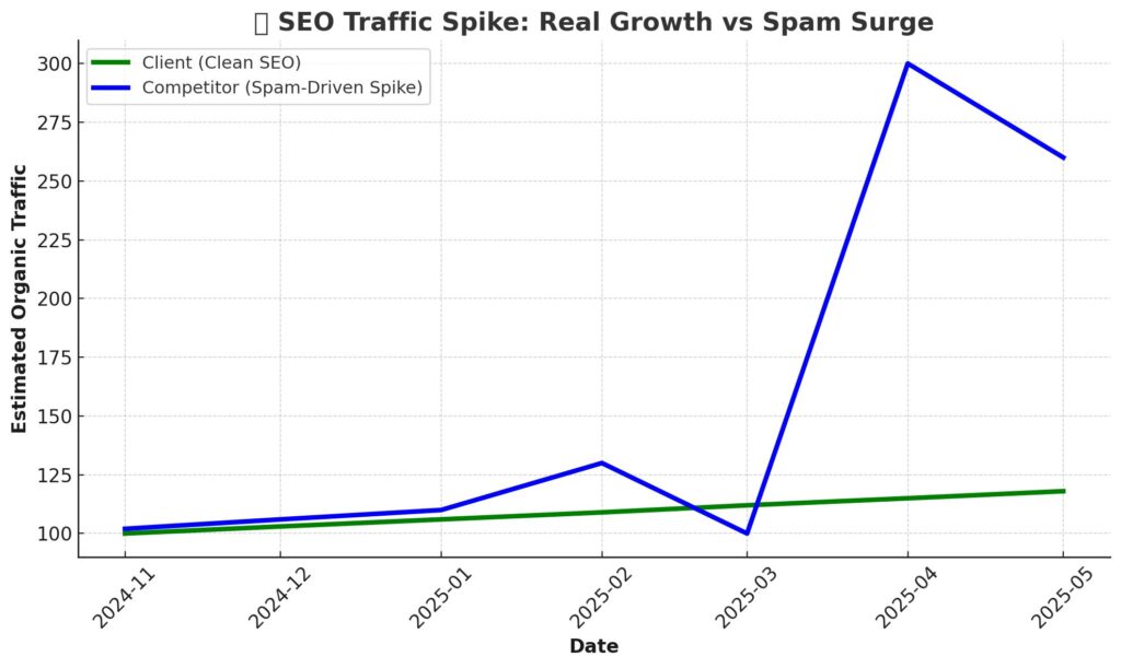 SEO traffic spike: natural growth vs. spam surge